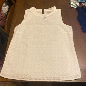 Ann Taylor Loft sleeveless white quilted top size small